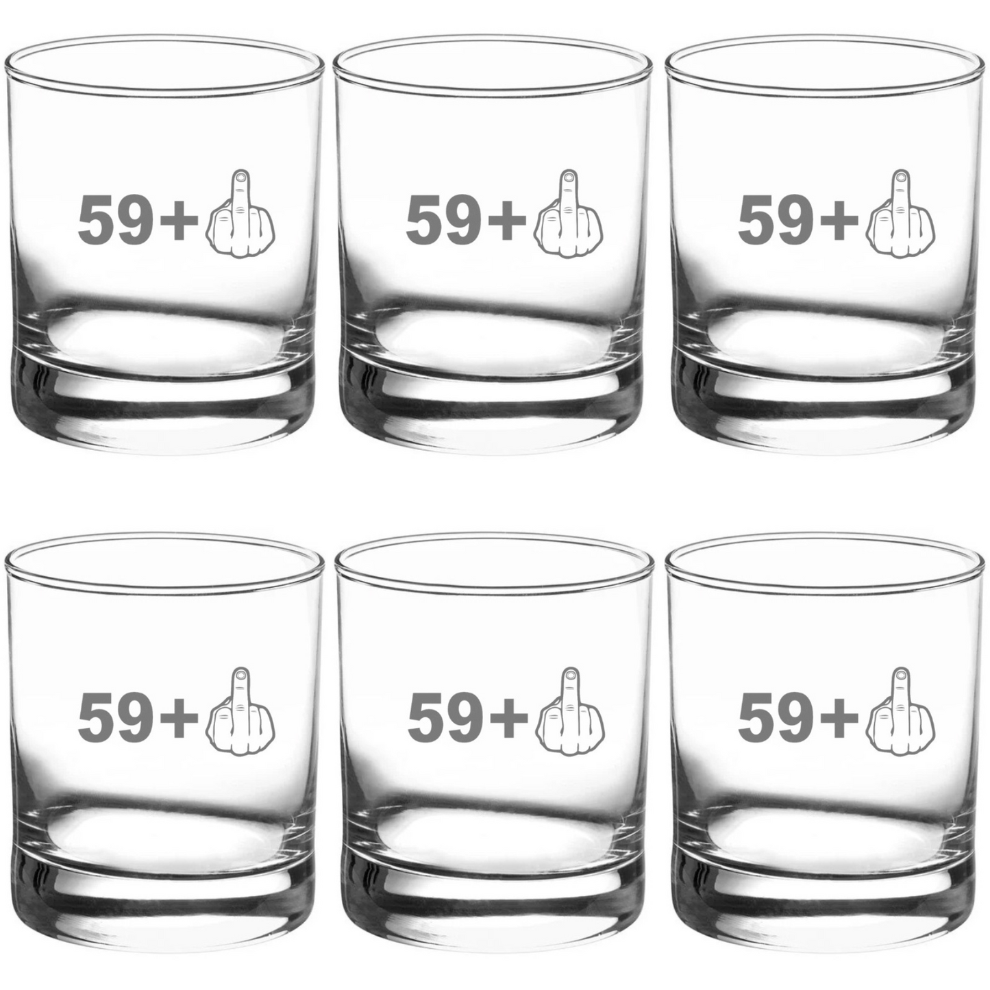 Embrace Boldness and Maturity with Your Age + Middle Finger Scotch Glasses!