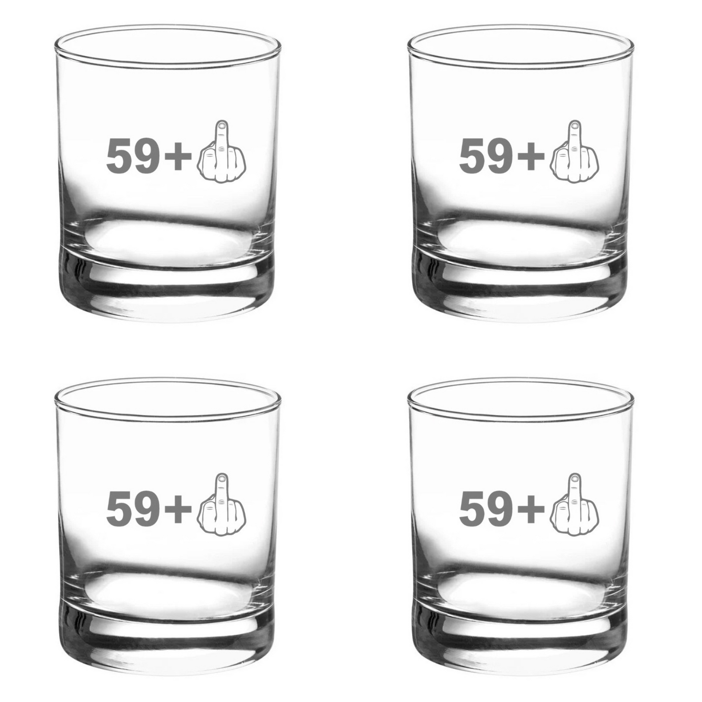 Embrace Boldness and Maturity with Your Age + Middle Finger Scotch Glasses!