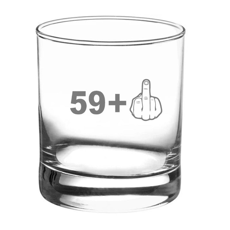 Embrace Boldness and Maturity with Your Age + Middle Finger Scotch Glasses!