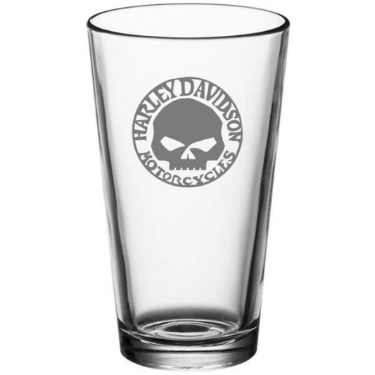 Harley Davidson Skull Logo Glass