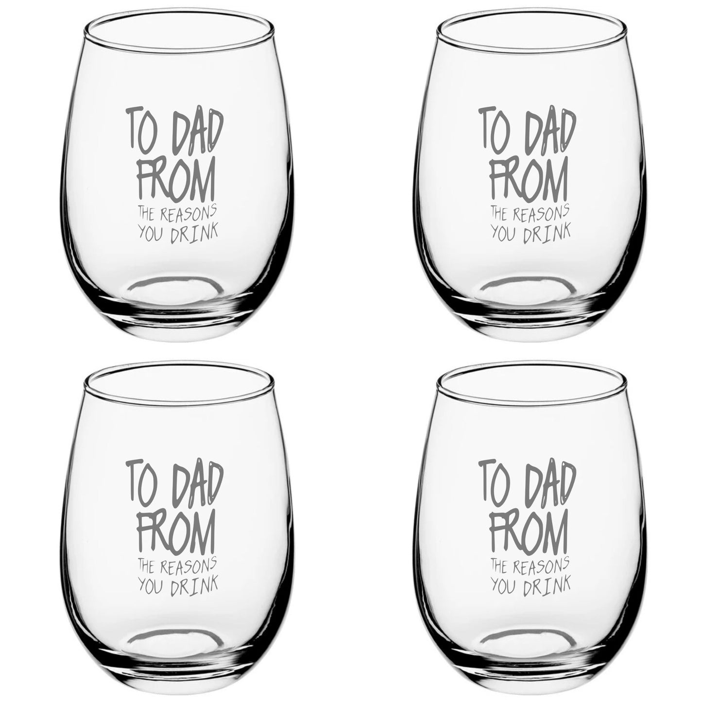 To Dad Wine Glass