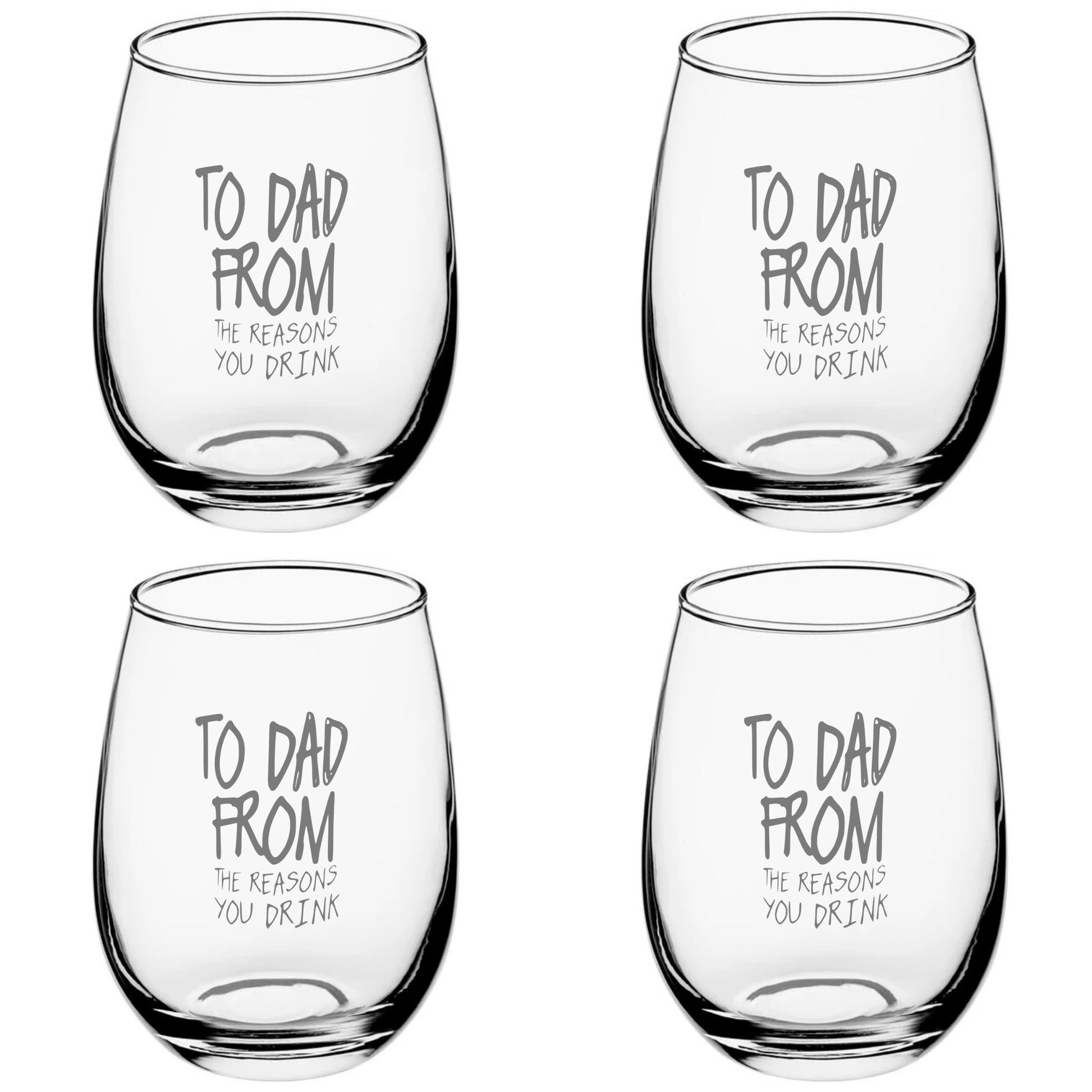 To Dad Wine Glass