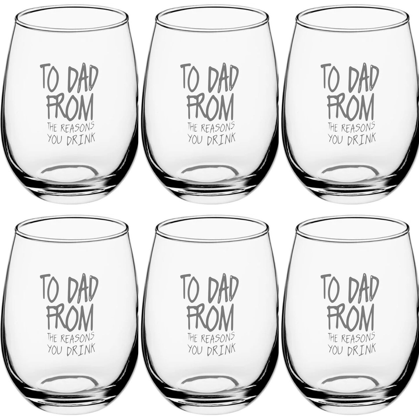 To Dad Wine Glass