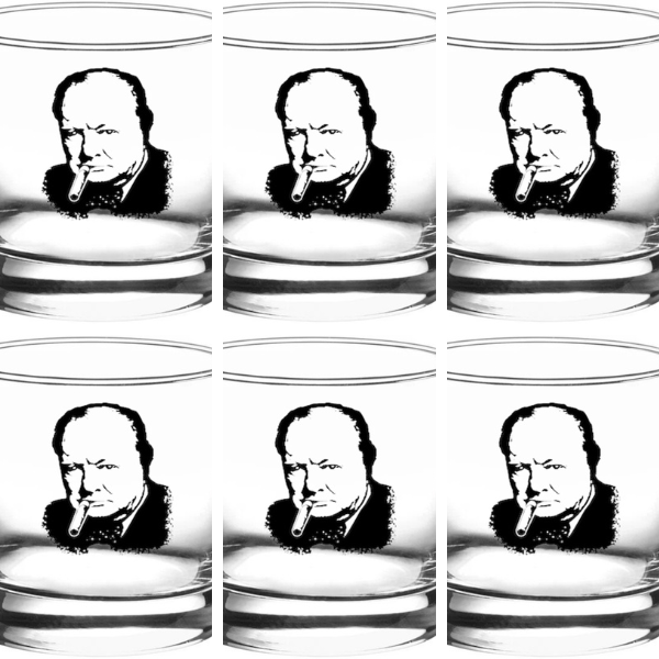 Winston Churchill Engraved Rocks Glasses - Art by Parts